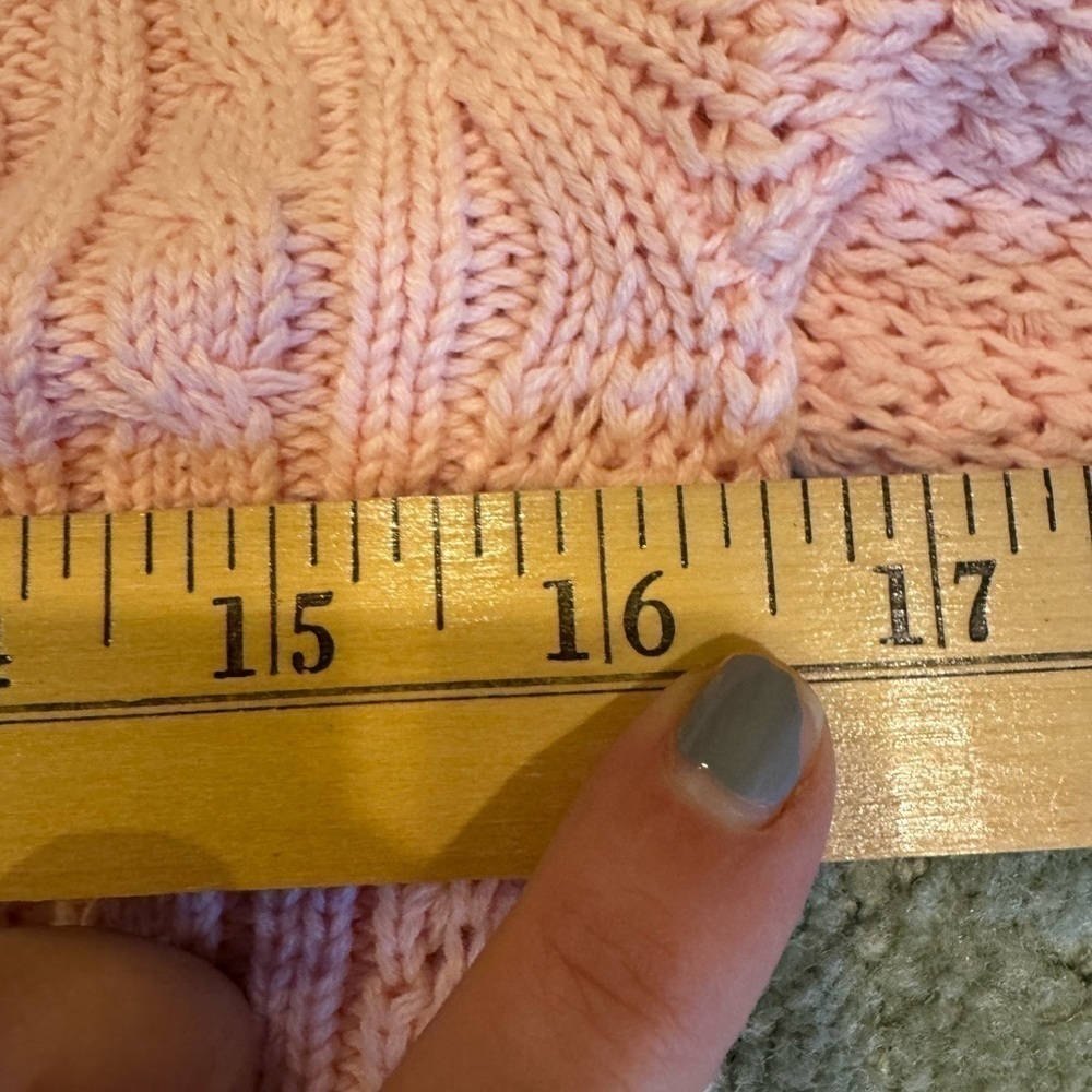 27 Miles Malibu Revolve Pink Cotton Open Cable Knit  Maiken Sweater Size XS - Picture 7 of 9